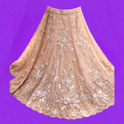 Pink lehenga with floral elegance